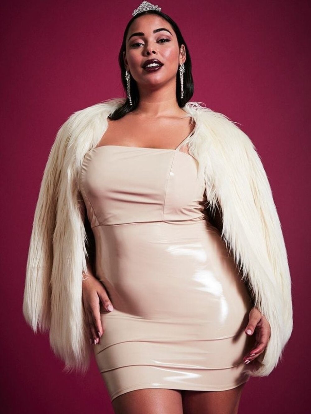 Forever 21 Plus Size Taupe Faux Leather Dress 0X